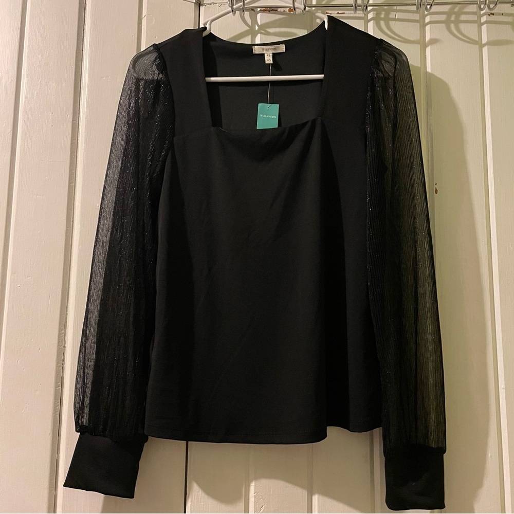 MAURICES plisse sleeve blouse X-small NWT - Picture 2 of 11